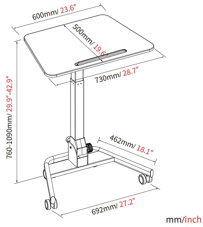 VM-FDS109 可折叠收纳移动升降桌